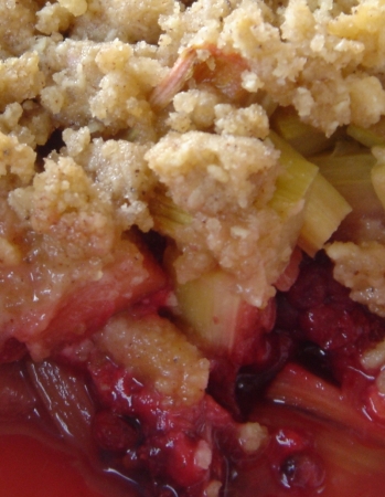 crumble-rhubarbe-framboise